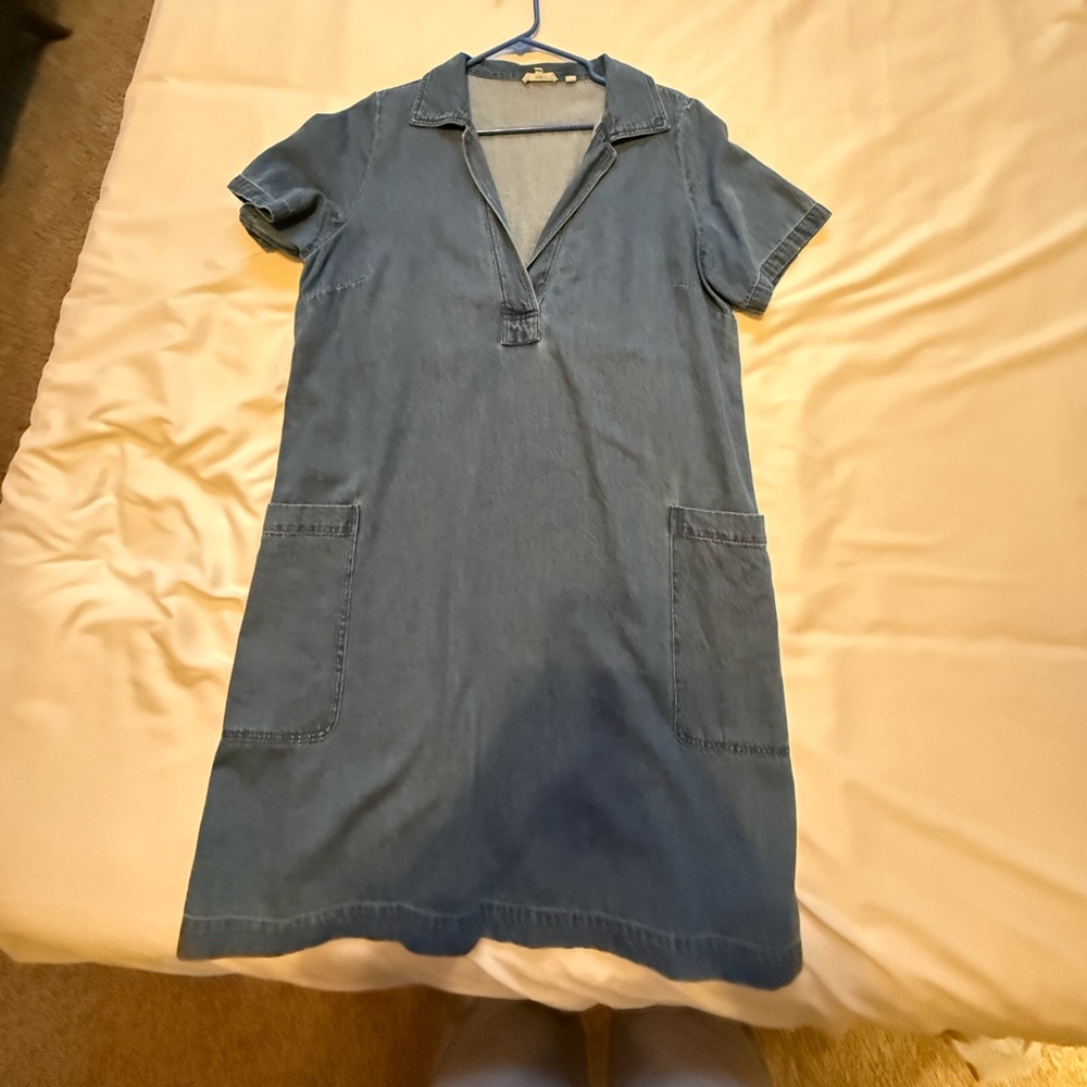 Fat Face casual Blue Denim-Look Short Sleeve Dress